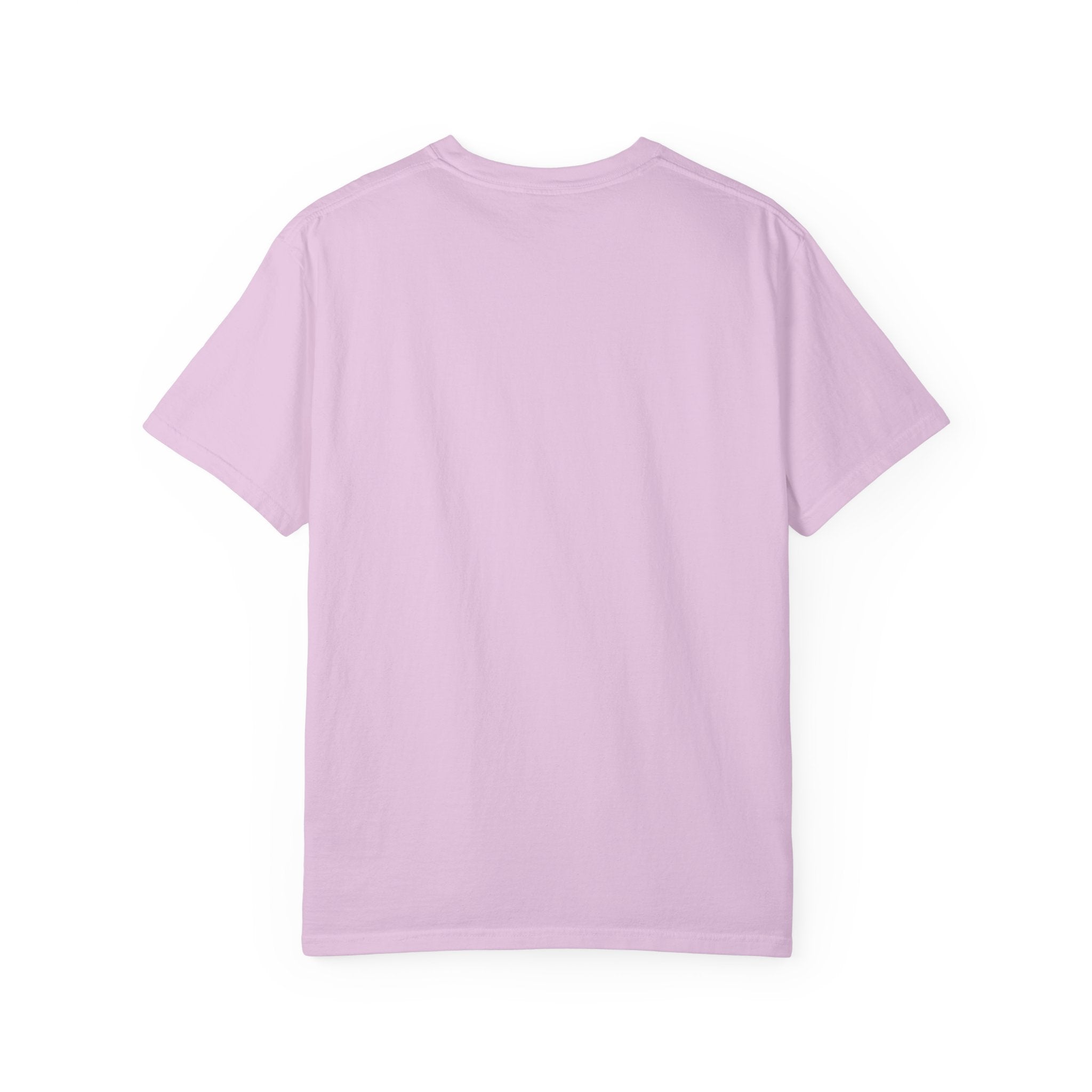 Chaos Graphic T-Shirt — Minimal White Logo on Pink Garment-Dyed Tee